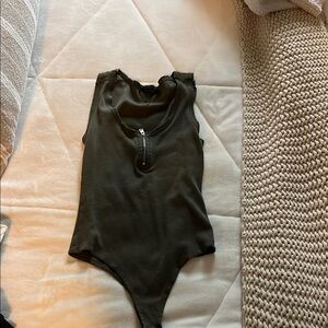 All Saints olive Alicia bodysuit